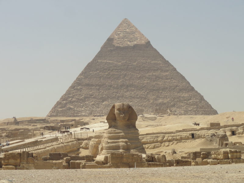 Egyptian sphinx and pyramid