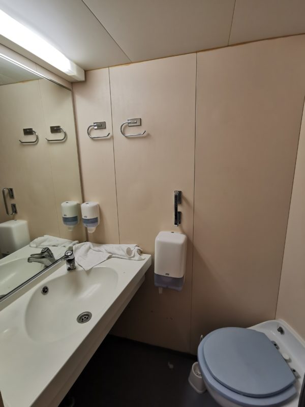Bathroom with toilet and mirror