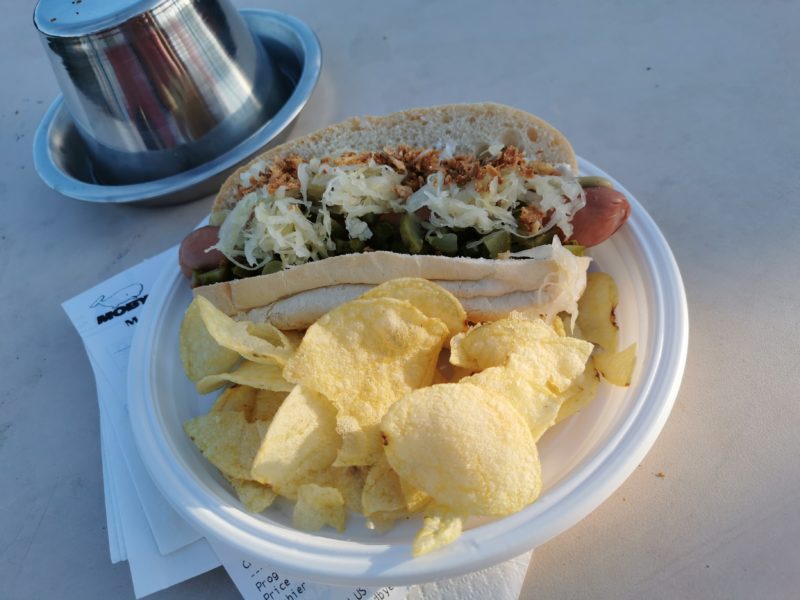 Hot dog and potato chips