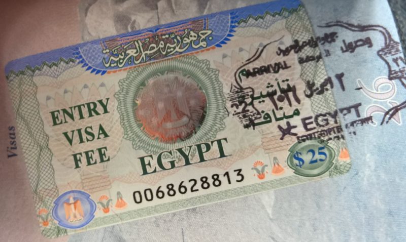 Visa sticker with text and stamp