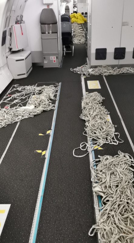 Nets on aircraft floor