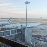 Aircraft parked at gate