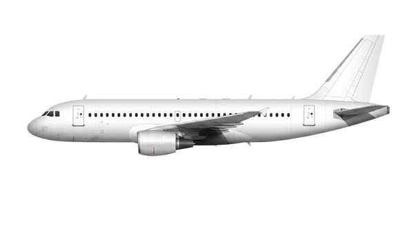 Airbus A319neo shown unpainted