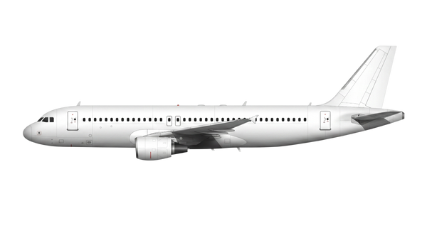 Airbus A320neo shown unpainted