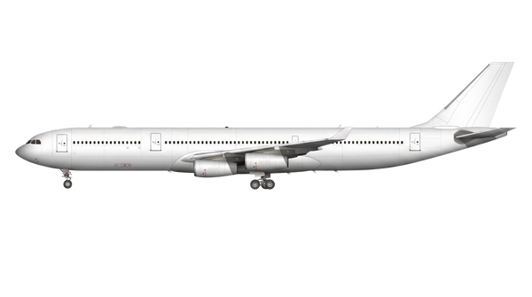 Airbus A340-600 shown unpainted