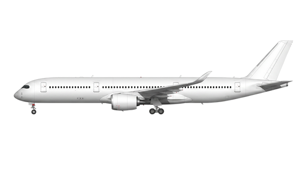 Airbus A350-900 shown unpainted
