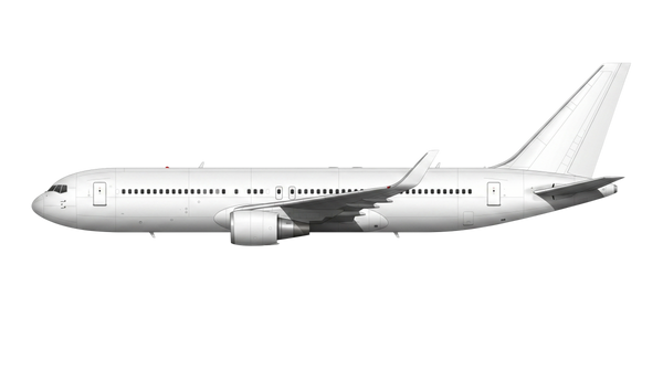 Boeing 767-400ER shown unpainted