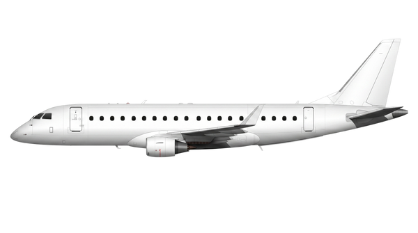Embraer E175 shown unpainted
