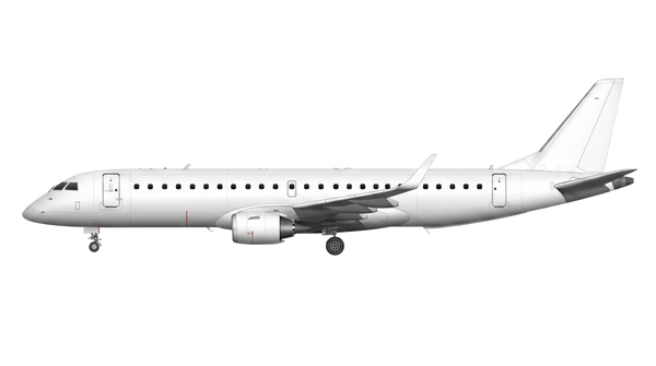 Embraer E190 shown unpainted