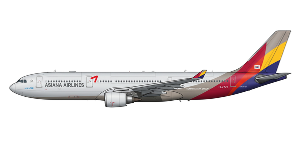 Asiana Airlines Airbus A330/A340 livery