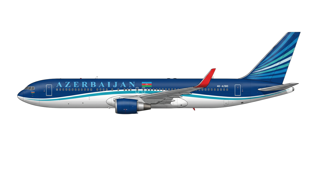 Azerbaijan Airlines Boeing 767 livery