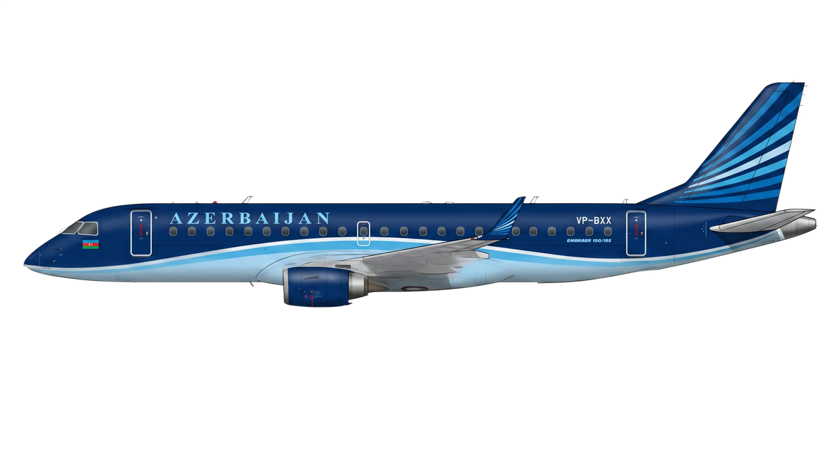 Azerbaijan Airlines Embraer EMB-190/EMB livery
