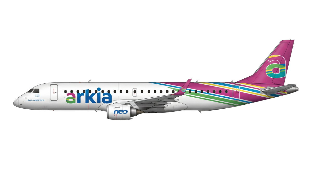 Arkia Israeli Airlines Embraer EMB-190/EMB livery