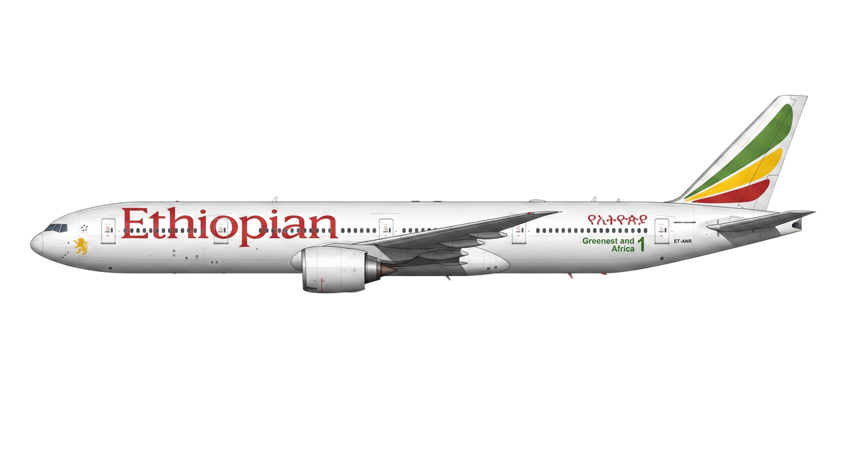 Ethiopian Airlines Boeing 777 livery