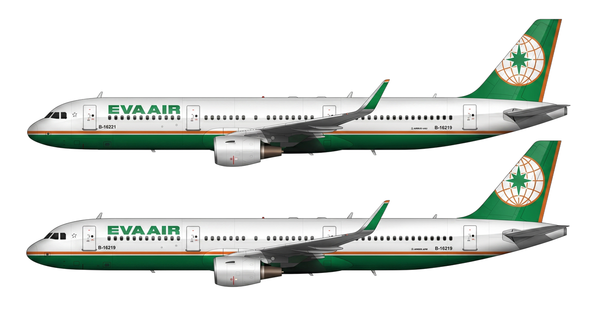 EVA Air Airbus A318/A319/A32 livery