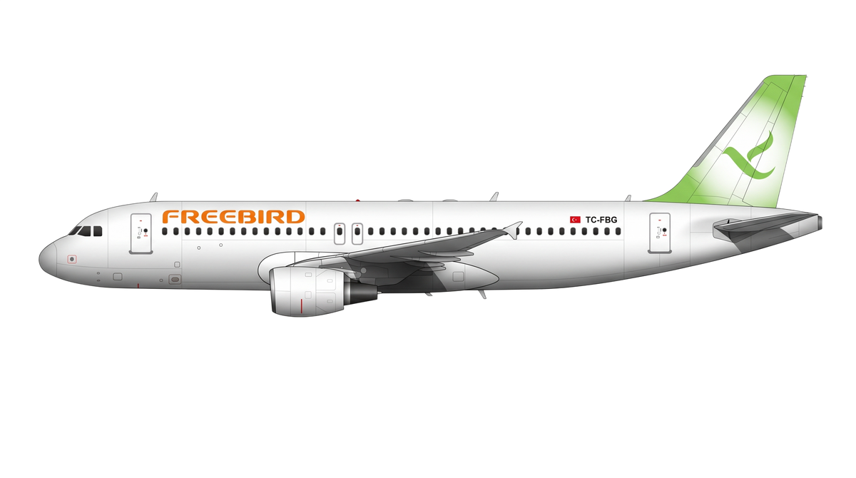 Freebird Airlines Airbus A318/A319/A32 livery