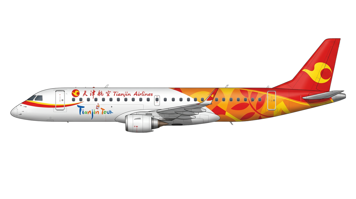 Tianjin Airlines Embraer EMB-190/EMB livery
