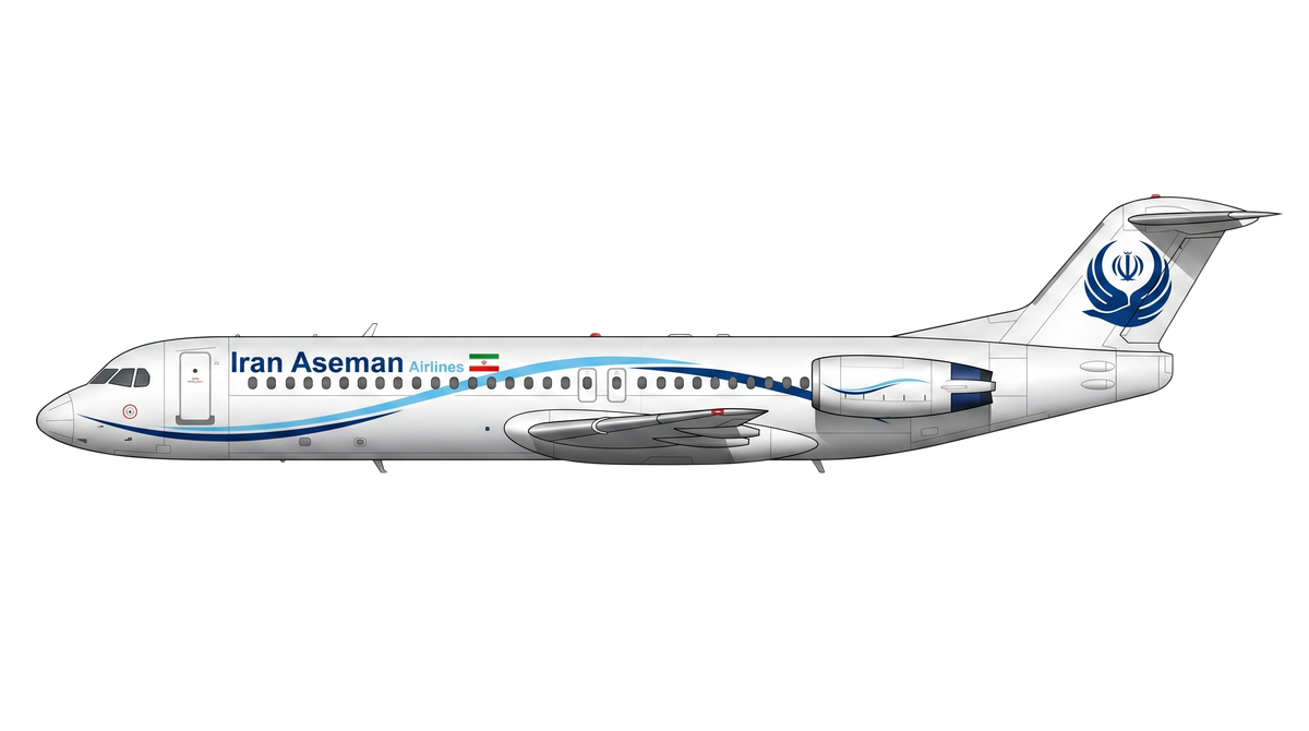 Iran Aseman Airlines Fokker 28/70/100 livery