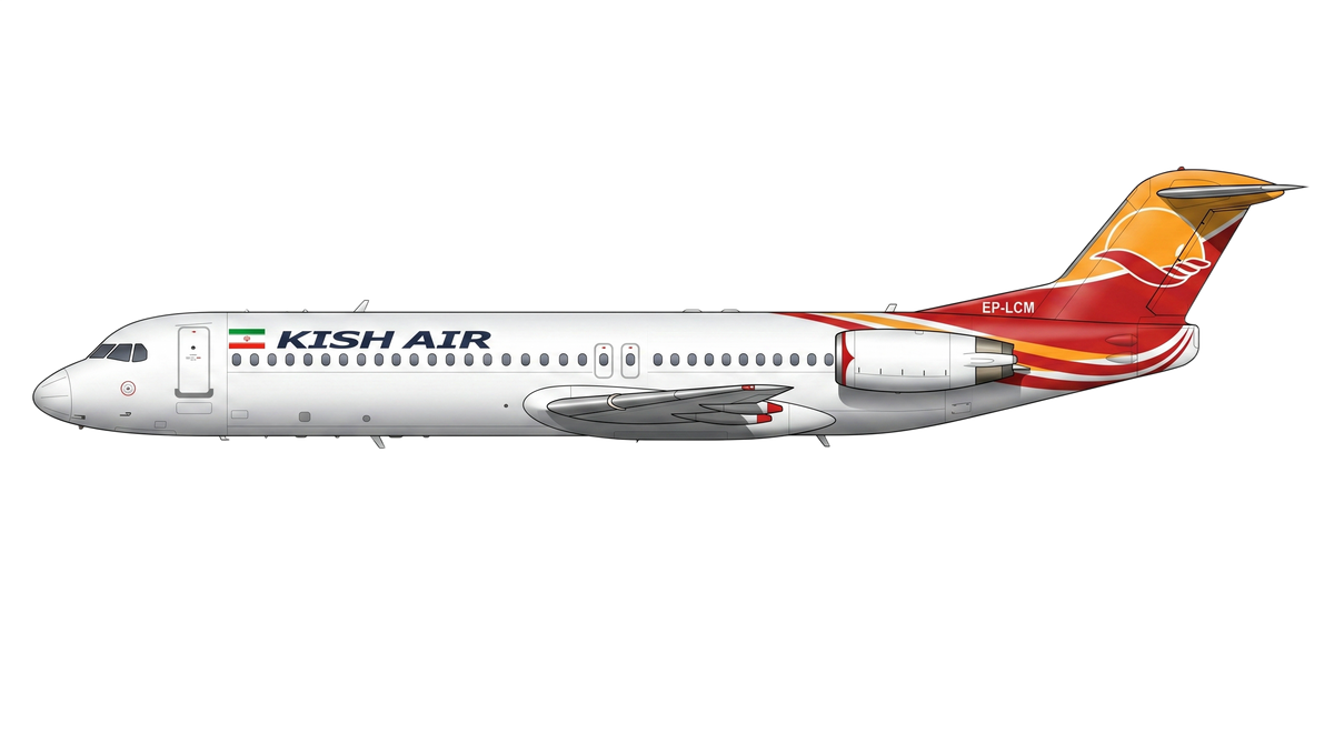 Kish Air Fokker 28/70/100 livery
