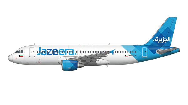 Jazeera Airways Airbus A318/A319/A32 livery