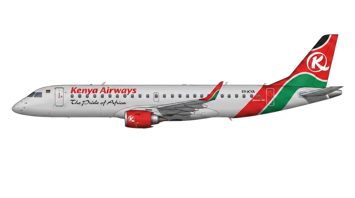 Kenya Airways Embraer EMB-190/EMB livery