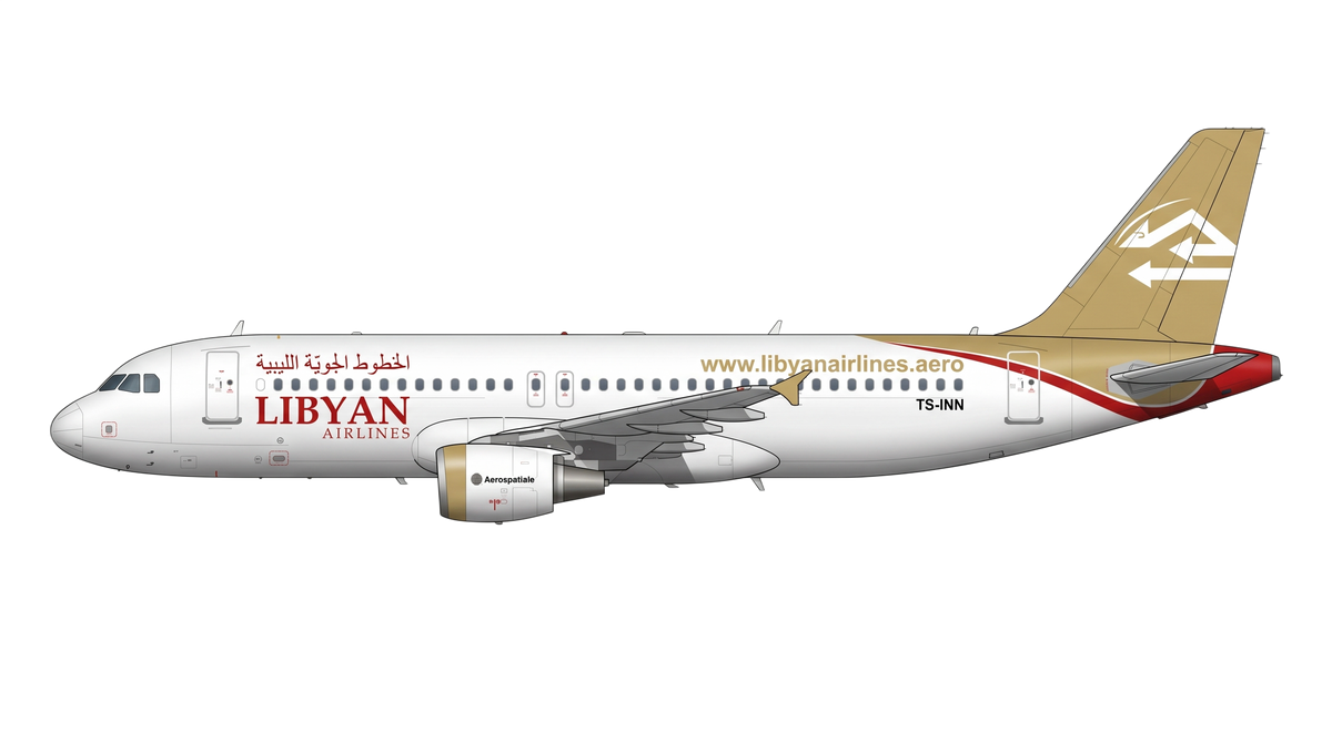 Libyan Airlines Airbus A318/A319/A32 livery