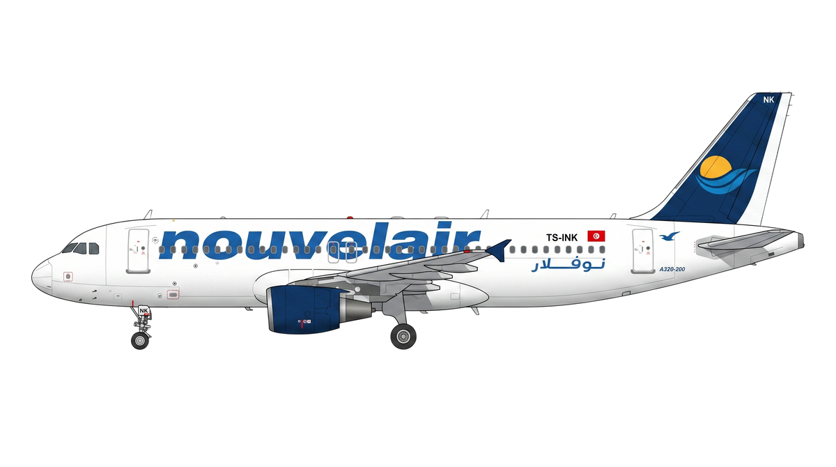 Nouvelair Airbus A318/A319/A32 livery