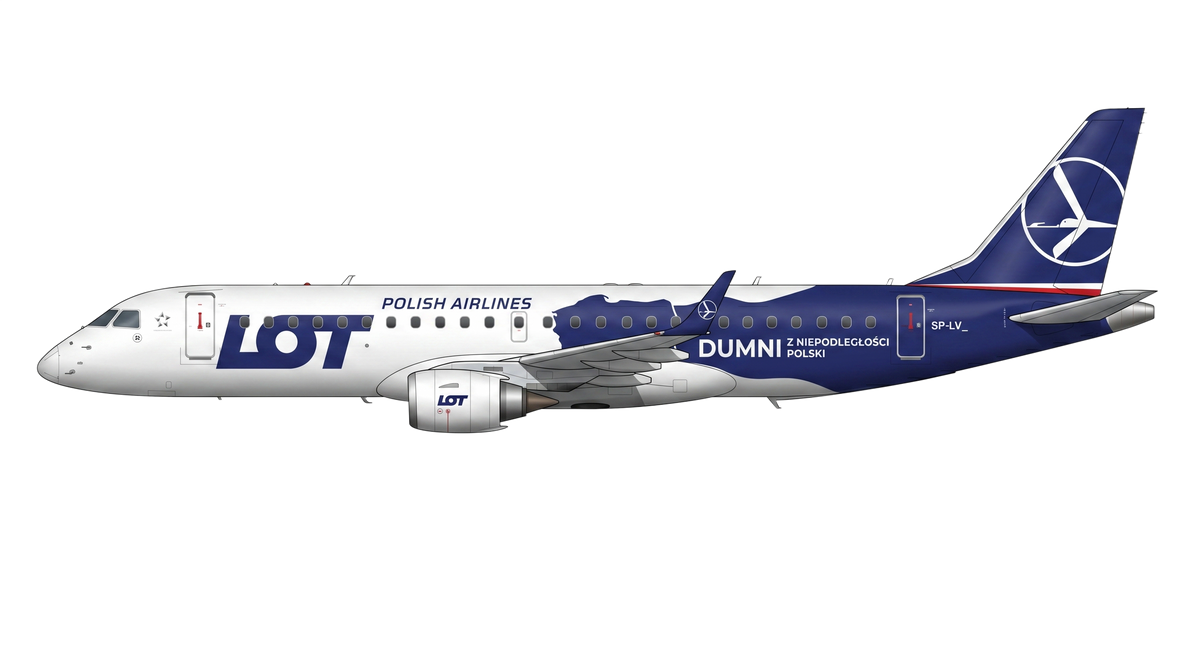 LOT Polish Airlines Embraer EMB-190/EMB livery