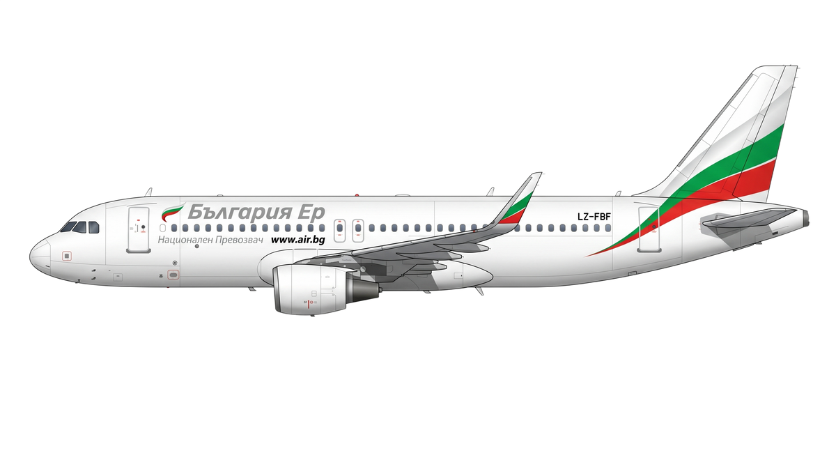 Bulgaria air Airbus A318/A319/A32 livery