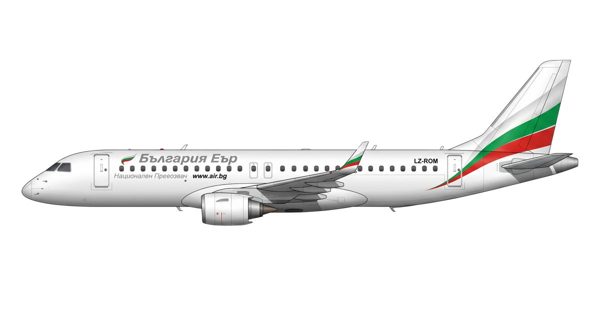Bulgaria air Embraer EMB-190/EMB livery