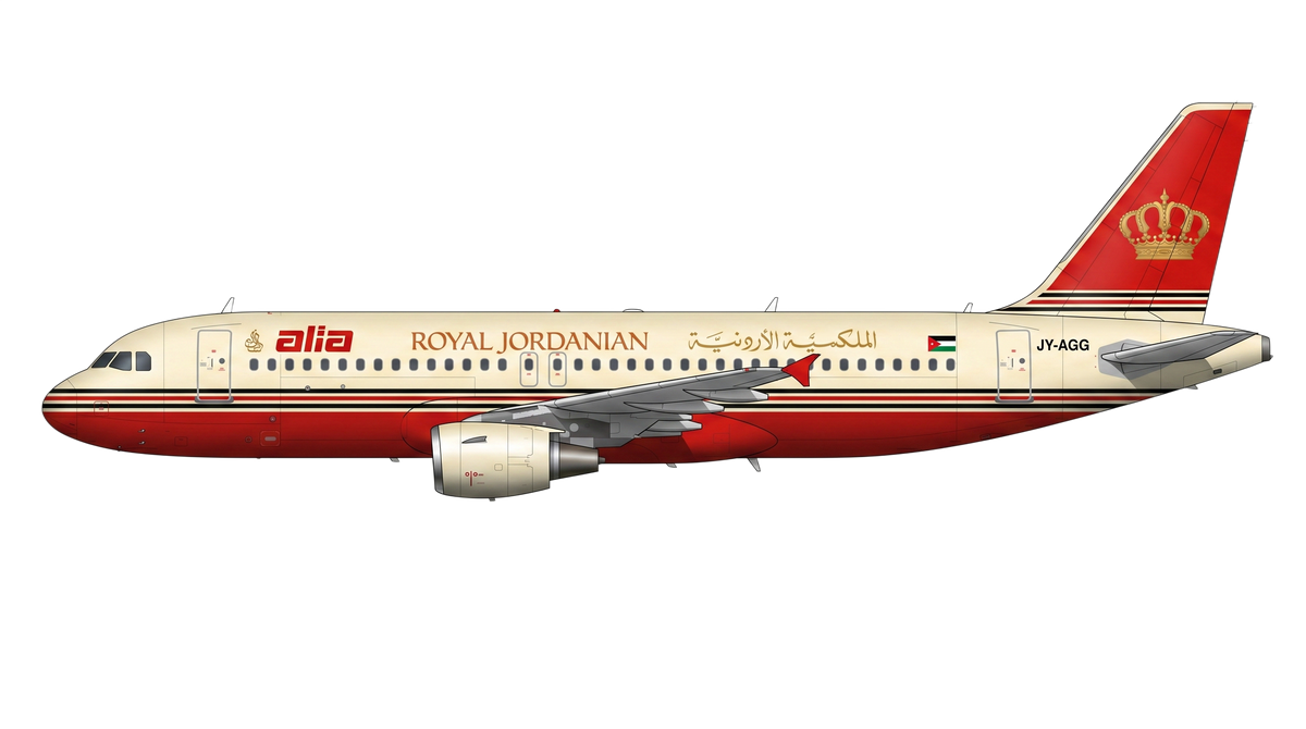 Royal Jordanian Airbus A318/A319/A32 livery