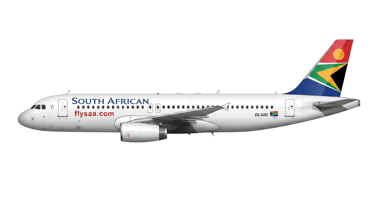 SAA Airbus A318/A319/A32 livery