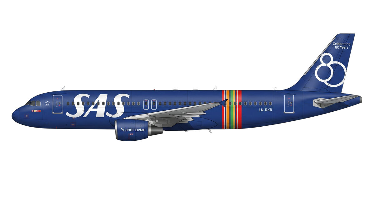 SAS Airbus A318/A319/A32 livery