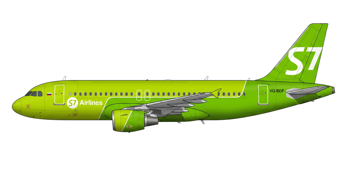 S7 Airlines Airbus A318/A319/A32 livery