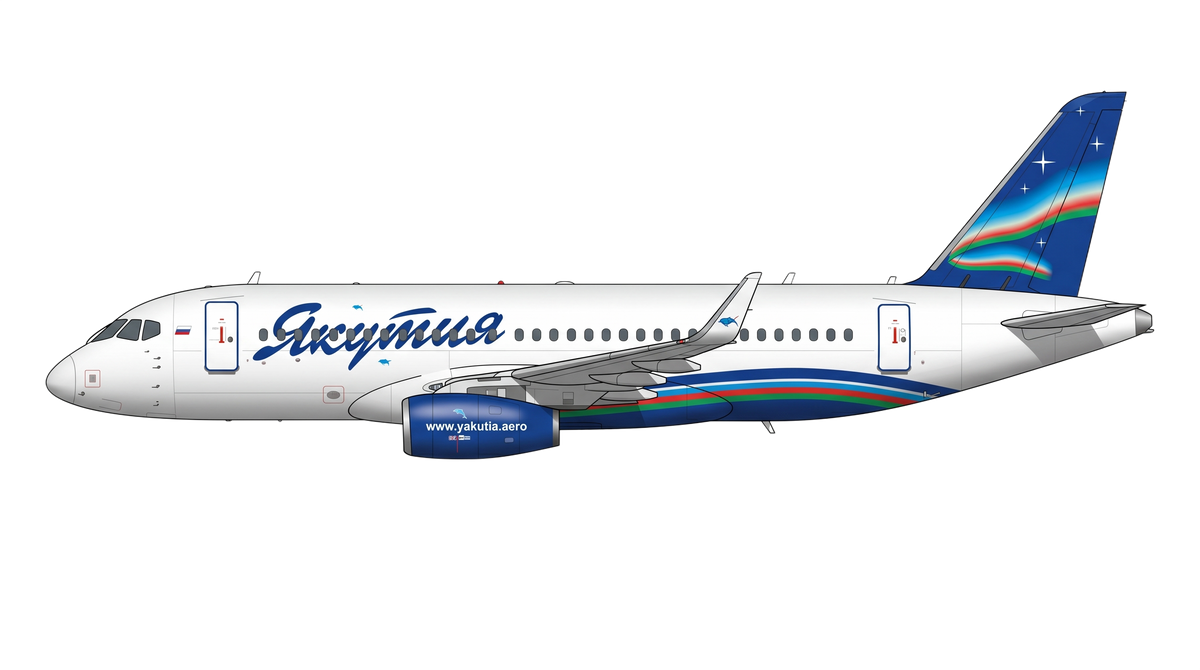Joint Stock Company Aircompany "Yakutia" Sukhoi SSJ livery