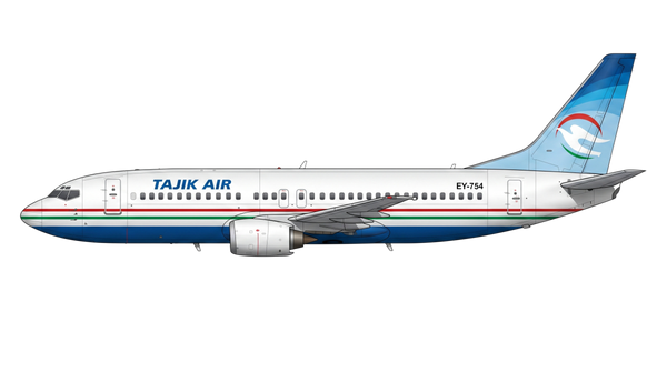 OJSC "Tajik Air" Boeing 737 Classic livery