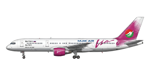 OJSC "Tajik Air" Boeing 757 livery