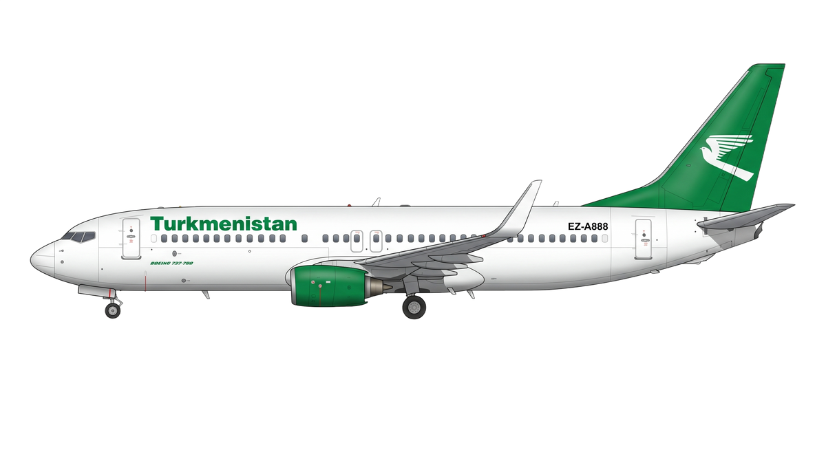 Turkmenistan Airlines Boeing 737 NG livery