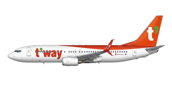T'way Air Boeing 737 NG livery
