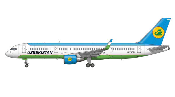 Uzbekistan Airways Boeing 757 livery