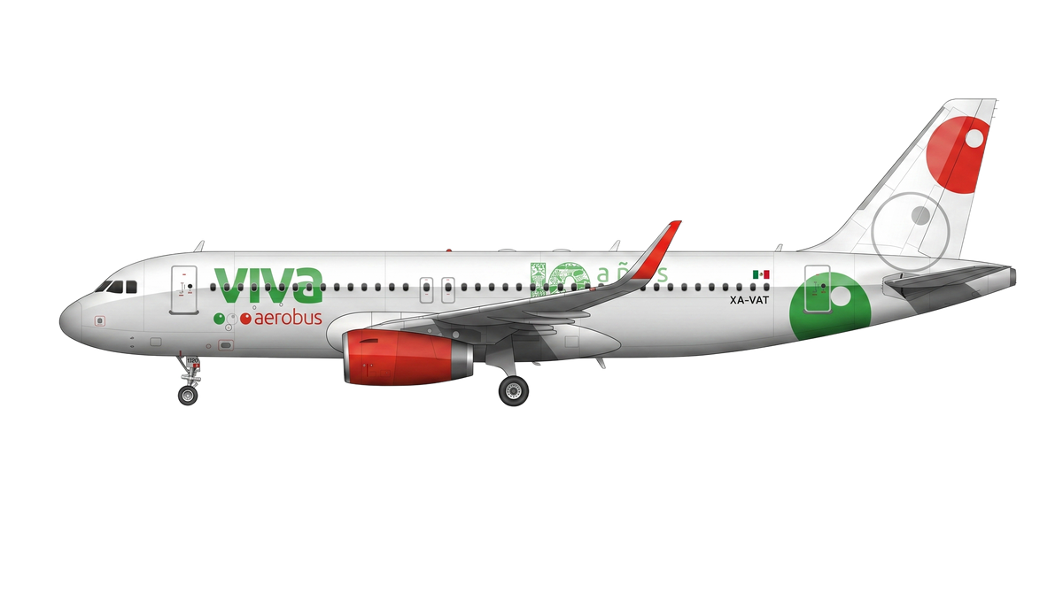 VivaAerobus Airbus A318/A319/A32 livery